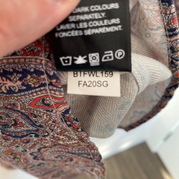 Daniel Hechter Paris Long Sleeve Button Down Shirt, Pink Orange Blue Paisley - Picture 11 of 13